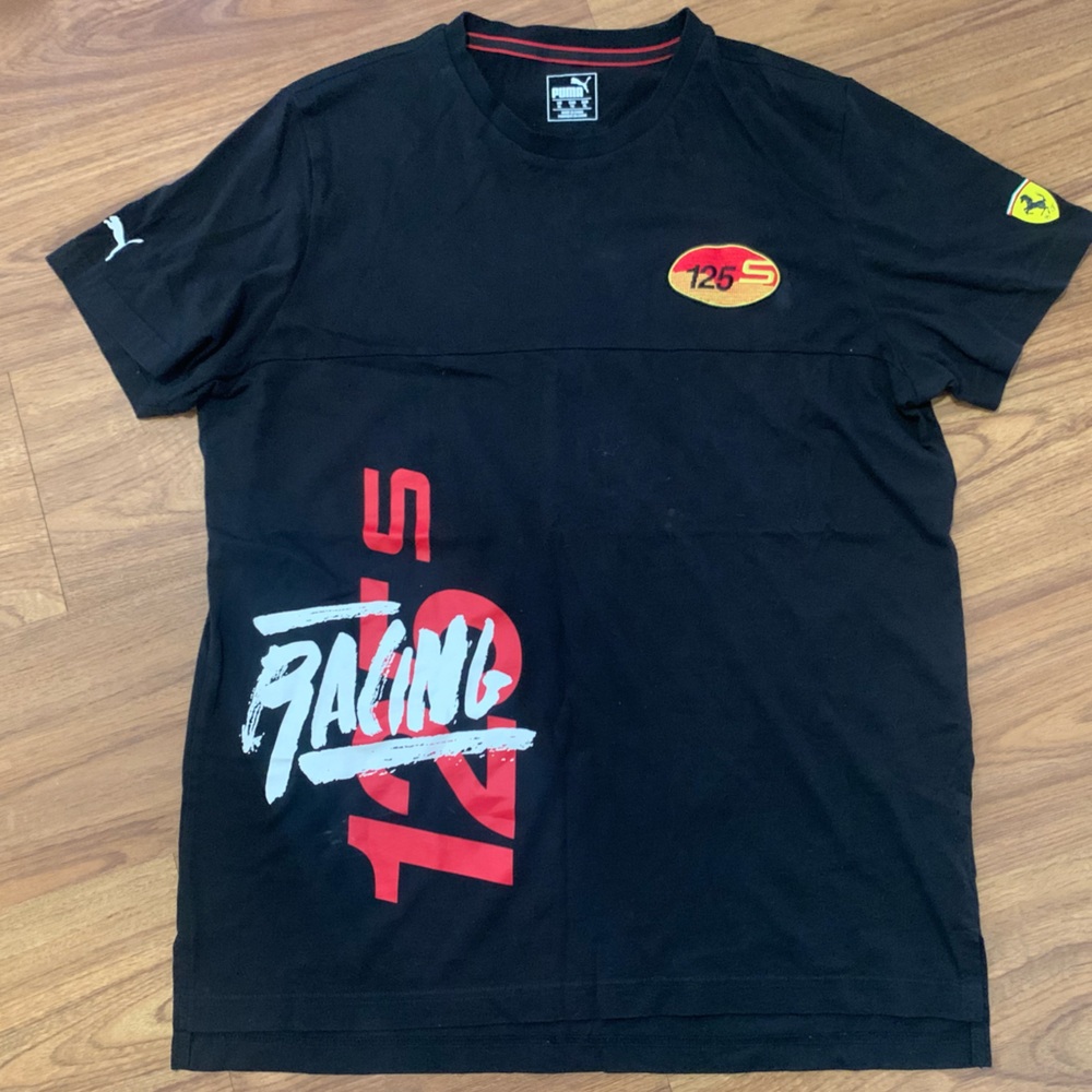 PUMA Ferrari Racing graphic black red crew neck t-shirt